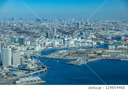 【神奈川県】横浜ランドマークタワーから眺める 横浜みなとみらい 【神奈川県】横浜ランドマークタワーから眺める 横浜みなとみらい 124654468
