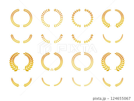 ゴージャスな金の月桂冠イラストセット 124655067