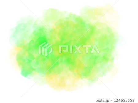 水彩 にじみ グリーン 背景 水彩 にじみ グリーン 背景 124655558
