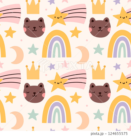 Cute seamless pattern 124655575