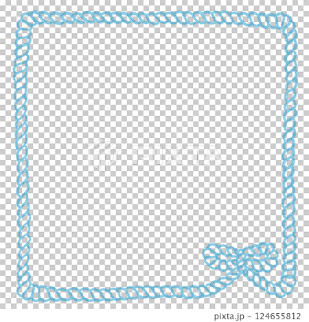 Rope Frame with Small Light Blue Ribbon, Adobe Illustrator Artwork Rope Frame with Small Light Blue Ribbon, Adobe Illustrator Artwork 124655812