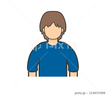 茶髪の男性_アイコン風 124655999