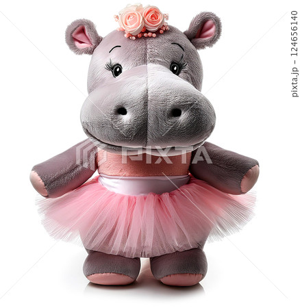 かわいいバレリーナのカバのぬいぐるみ かわいいバレリーナのカバのぬいぐるみ 124656140