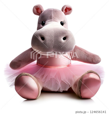かわいいバレリーナのカバのぬいぐるみ かわいいバレリーナのカバのぬいぐるみ 124656141