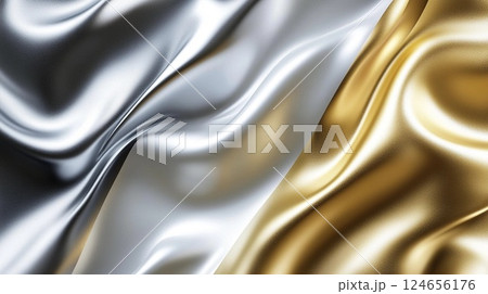 光沢感のある金色の布 124656176