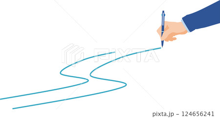 目標達成へのロードマップのイラスト 124656241