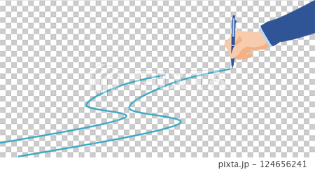 目標達成へのロードマップのイラスト 124656241