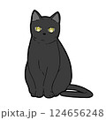 おすわりしてる黒猫 124656248
