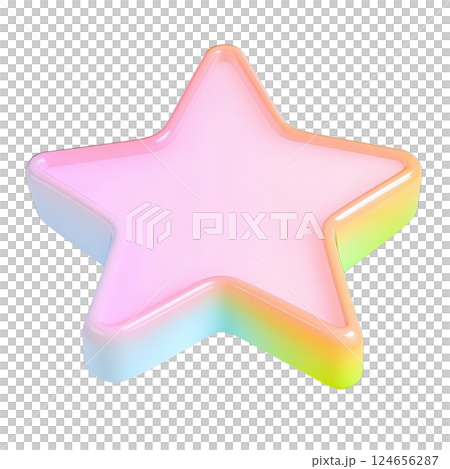 Vibrant pastel star shaped graphic with a glowing  iridescent gradient effect  This clean  modern abstract design can be used for branding  logos  social media  packaging  web design  fashion 124656287