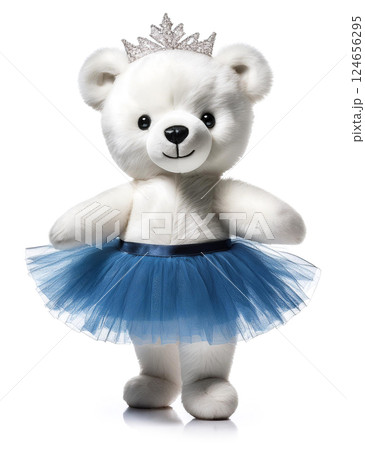 かわいい白熊のバレリーナのぬいぐるみ 124656295