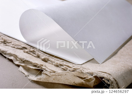 White Paper Sheet on Handmade Paper White Paper Sheet on Handmade Paper 124656297