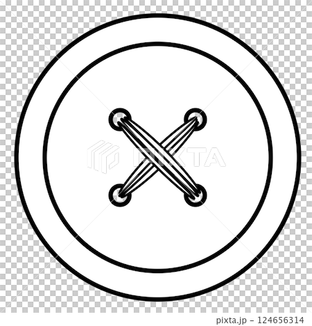 四つの穴のボタンのイラスト 124656314
