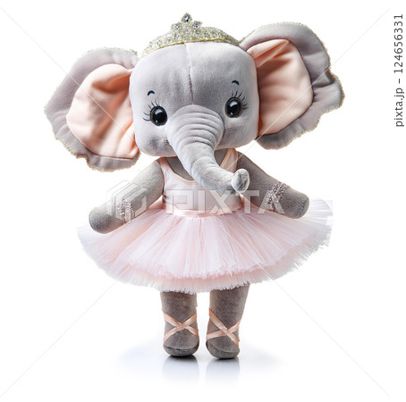 かわいい象のバレリーナのぬいぐるみ 124656331