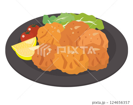 皿に盛られたチキンナゲット 皿に盛られたチキンナゲット 124656357