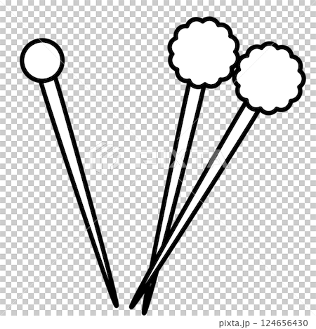 三根縫紉針的插圖 124656430