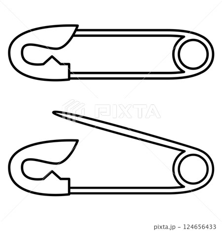 安全ピンのシンプルなイラスト 124656433
