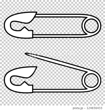 安全ピンのシンプルなイラスト 124656433