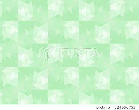 緑のモザイクが織りなす透明感のある繊細で抽象的な幾何学模様の背景15 124656753