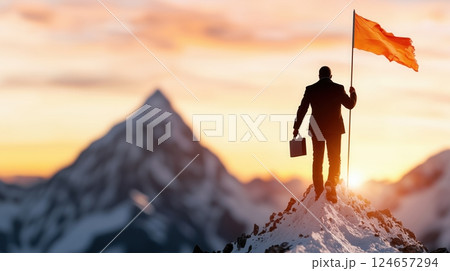 さらなる高みへ、ビジネスマンの挑戦 124657294
