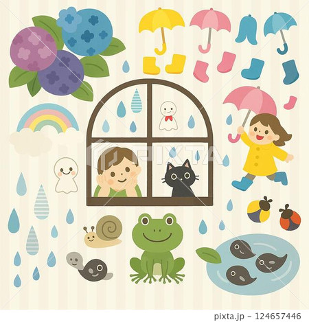 梅雨のイラスト 124657446