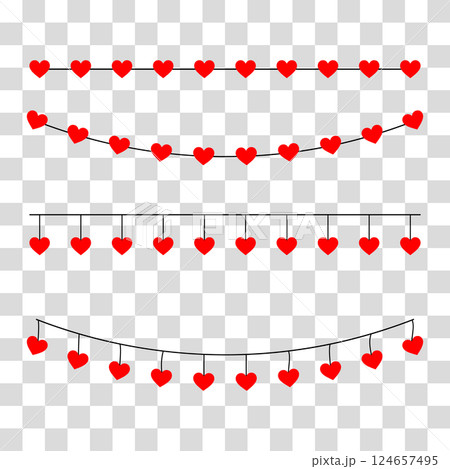 Happy Valentines Day card with hanging Love 124657495