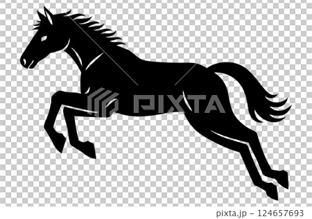 Jumping horse silhouette Jumping horse silhouette 124657693