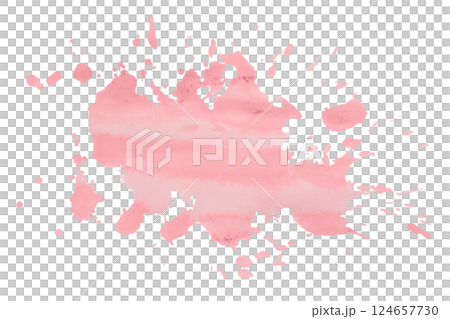 pink brush paint stain isolated on transparent background 124657730