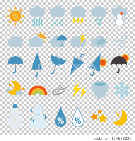 Weather icon illustration set 124658023