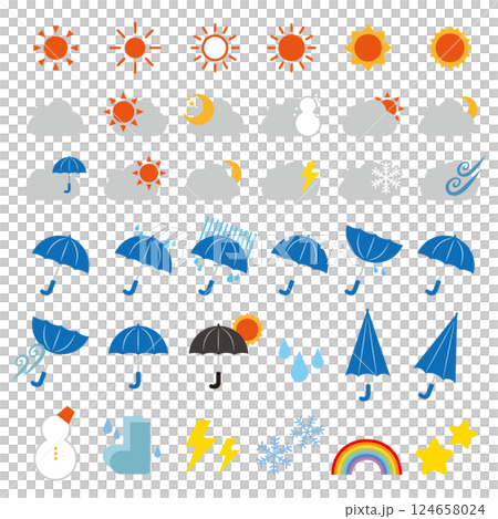 Weather icon illustration set Weather icon illustration set 124658024