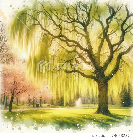 ノルドパークの美しい柳 ノルドパークの美しい柳 124658287