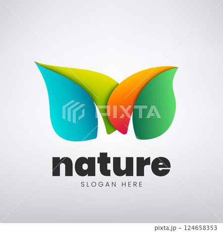 Nature Leaf Logo Design, Creative Eco Company, Vector Illustration 124658353