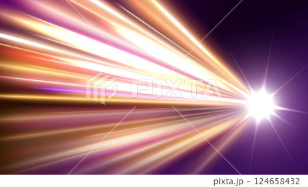 Light Trails, Long Time Exposure Motion Blur Effect, Vector Illustration 124658432