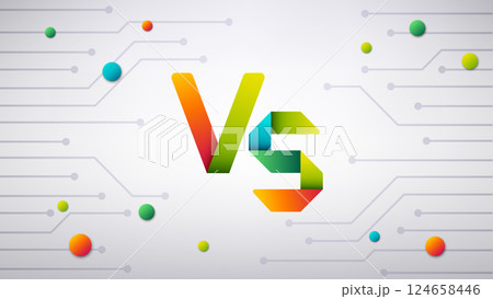 Versus Banner Origami Style, Isolated on Technology Background, Vector Illustration 124658446