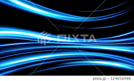 Blue Light Trails, Long Time Exposure Motion Blur Background, Vector Illustration Blue Light Trails, Long Time Exposure Motion Blur Background, Vector Illustration 124658498