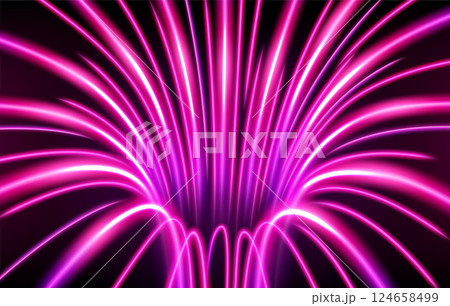 Pink Light Tunnel, Time Traveller Portal. Vector Illustration 124658499