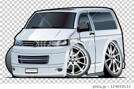 Vector Cartoon delivery van Vector Cartoon delivery van 124658533