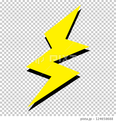 Simple and flat illustration of lightning on white background 124658688