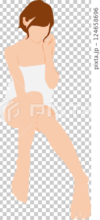 進入溫泉的婦女的例證 124658696