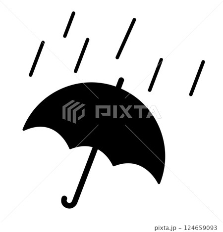 雨に打たれている傘のイラスト 雨に打たれている傘のイラスト 124659093