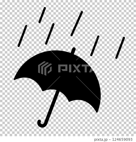 雨傘被雨打的插圖 124659093