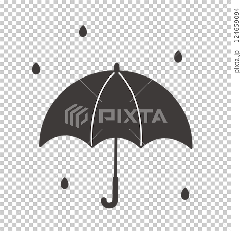 シンプルな傘のモノクロベクターイラスト 124659094