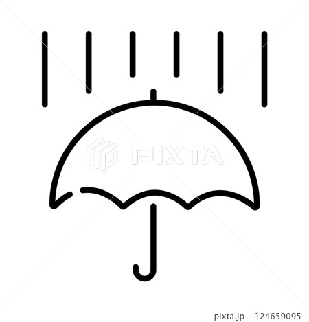 雨の日のシンプルな天気アイコン 雨の日のシンプルな天気アイコン 124659095