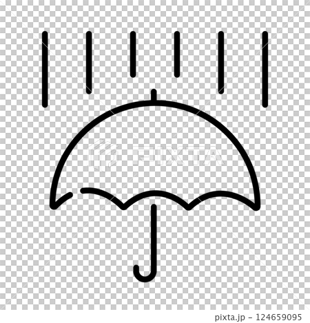 雨の日のシンプルな天気アイコン 雨の日のシンプルな天気アイコン 124659095