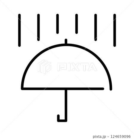 雨の日のシンプルな天気アイコン 雨の日のシンプルな天気アイコン 124659096