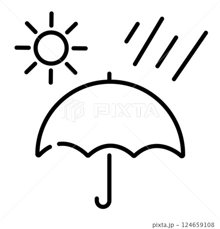 シンプルな晴雨兼用の傘のイラストアイコン 124659108