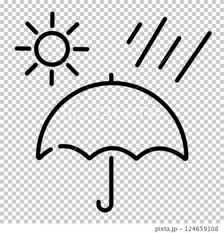 簡單的雨天或晴天雨傘圖標 簡單的雨天或晴天雨傘圖標 124659108