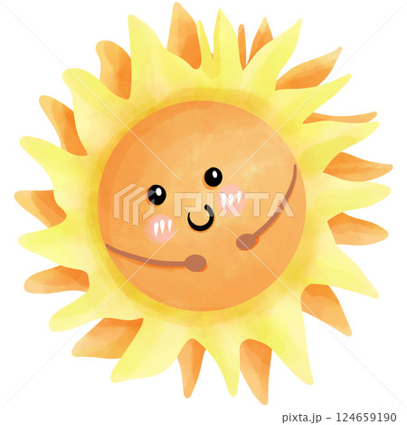 happy sun cartoon 124659190