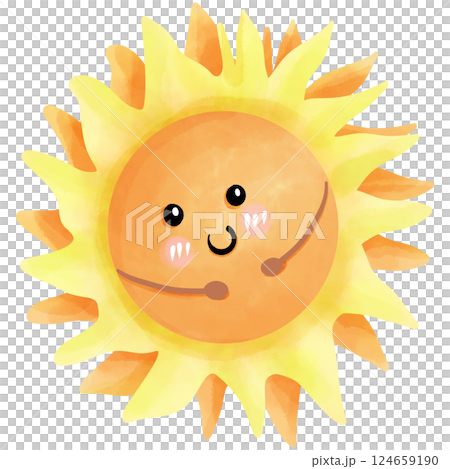 happy sun cartoon 124659190