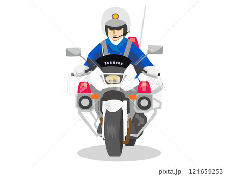 白バイ警官 白バイ警官 124659253