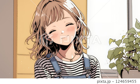 ポジティな気持ちが一杯で、笑顔一杯の若い女性：人と接するときに自然と微笑んだり、表情が柔らかい。